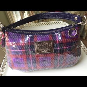 Coach poppy purple sequin handbag